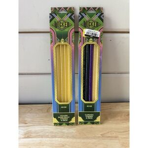 Lot of 2 Wicked 40oz Straw Sets Yellow Brick Elphaba CharCharms BPA Free Limited